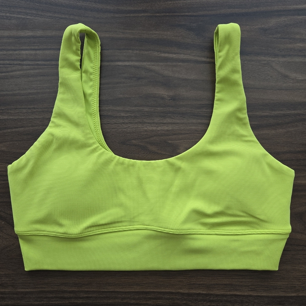 Aerie Lime Green Ribbed Sports Bra Size S